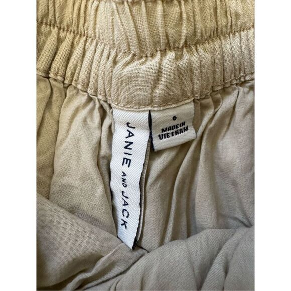 Janie & Jack girls size 6 year red high waisted linen shorts cotton khaki vintag - Picture 4 of 5